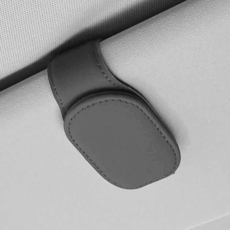 Sunglasses Holders for Car Sun Visor, Magnetic Leather Glasses Eyeglass Hanger C 4